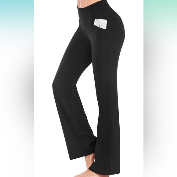 Two pairs IUGA wide leg high waist black yoga pants - Picture 1 of 5